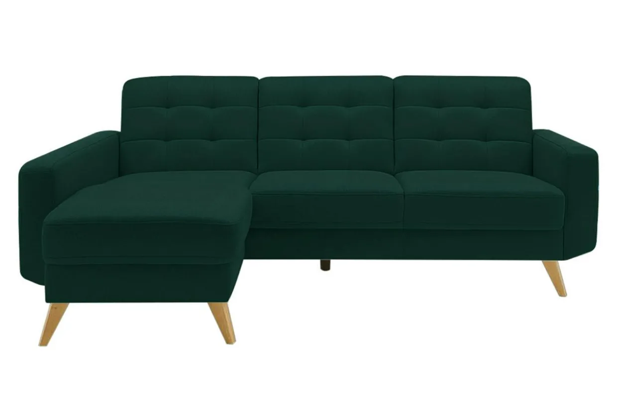 Narożnik rozkładany zielony BODO lewy