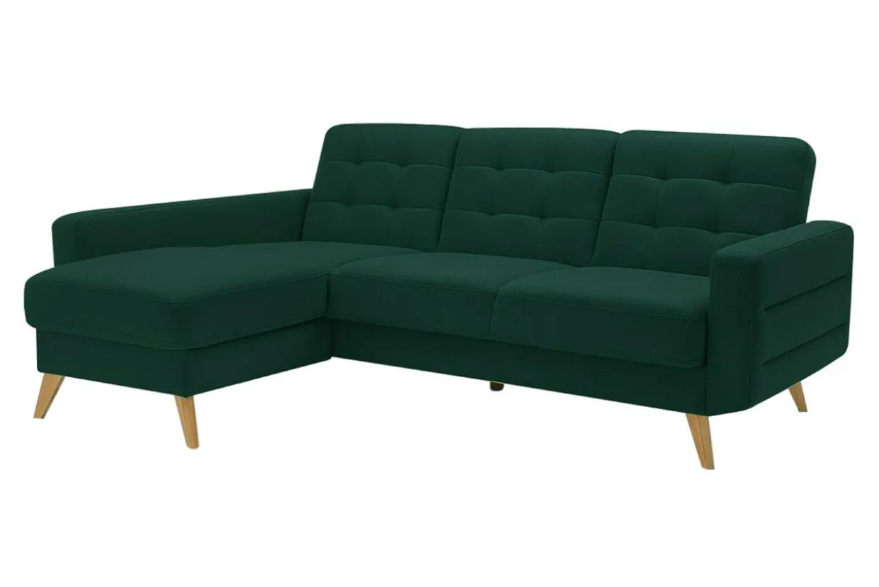 Narożnik rozkładany zielony BODO lewy