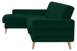 Narożnik rozkładany zielony BODO lewy