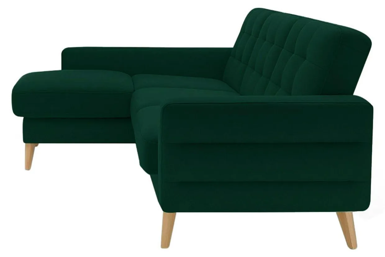 Narożnik rozkładany zielony BODO lewy