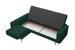 Narożnik rozkładany zielony BODO lewy