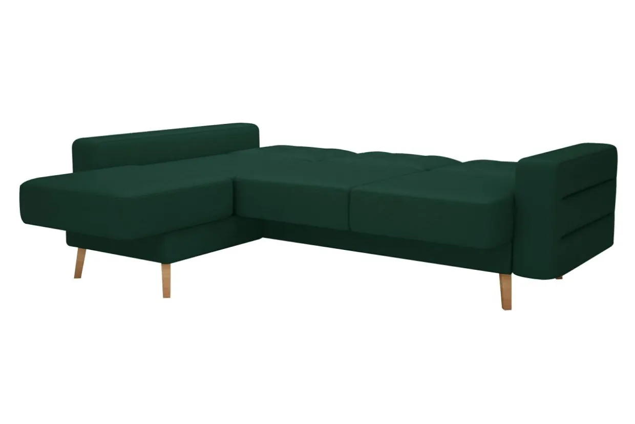 Narożnik rozkładany zielony BODO lewy