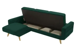 Narożnik rozkładany zielony BODO lewy