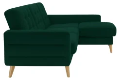 Narożnik rozkładany zielony BODO prawy