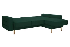 Narożnik rozkładany zielony BODO prawy