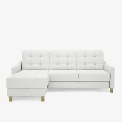 Narożnik skórzany biały MALMO