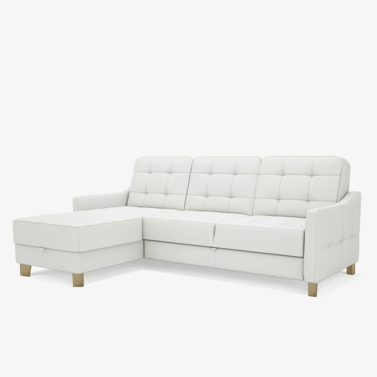 Narożnik skórzany biały MALMO