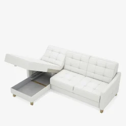 Narożnik skórzany biały MALMO