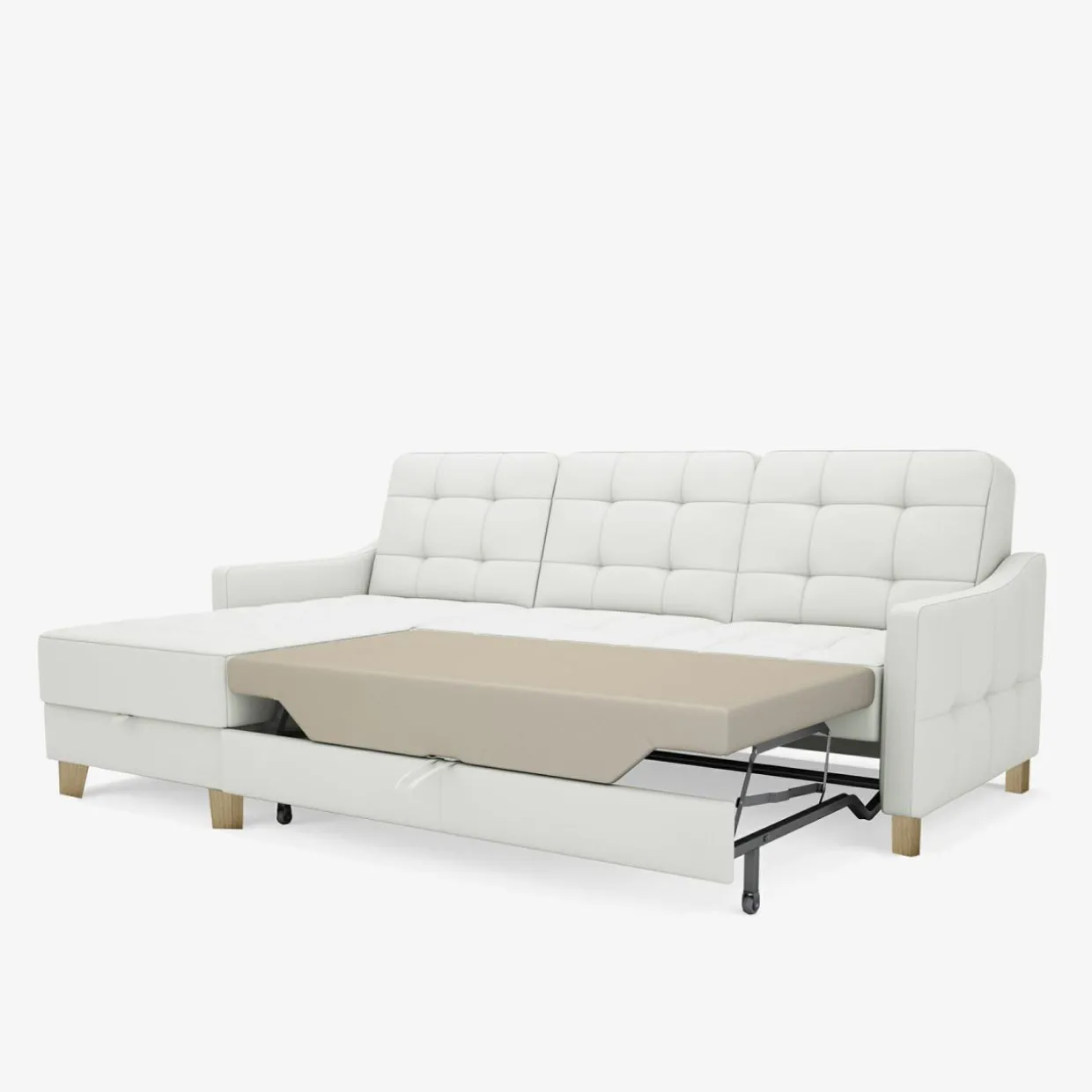 Narożnik skórzany biały MALMO