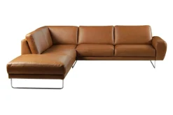 Narożnik skórzany brązowy SPRING lewy