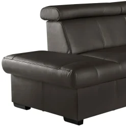 Narożnik skórzany brązowy z regulowanymi zagłówkami TOWN