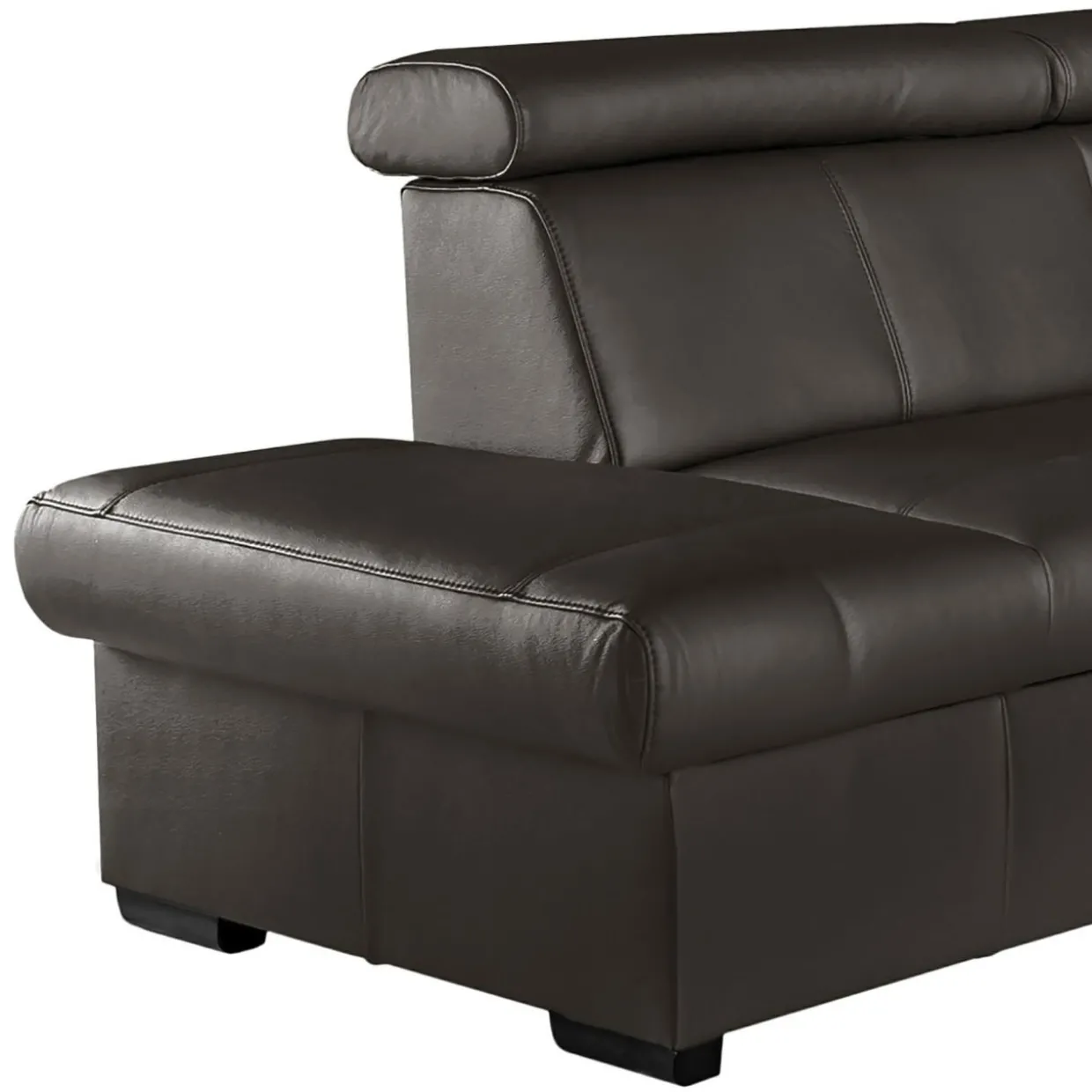 Narożnik skórzany brązowy z regulowanymi zagłówkami TOWN