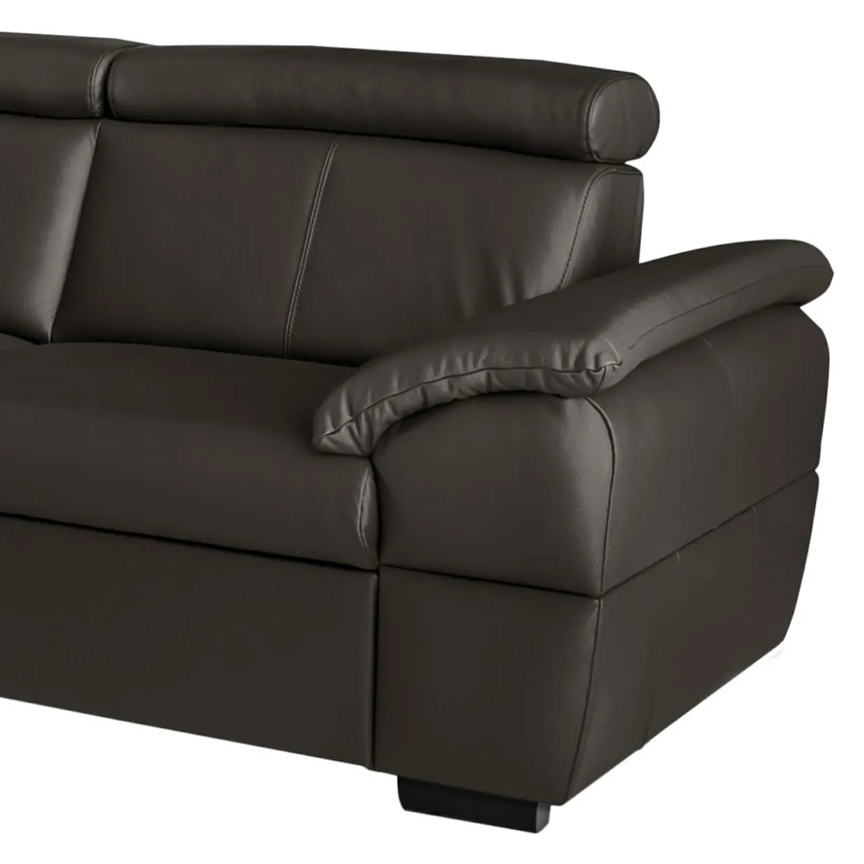 Narożnik skórzany brązowy z regulowanymi zagłówkami TOWN