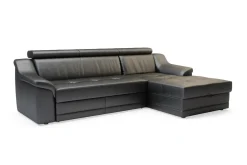 Narożnik skórzany czarny ALBA prawy