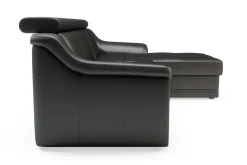 Narożnik skórzany czarny ALBA prawy