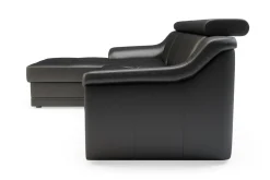 Narożnik skórzany czarny ALBA lewy