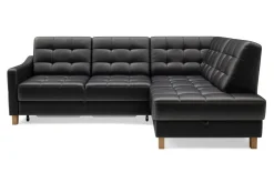 Narożnik skórzany czarny MALMO prawy