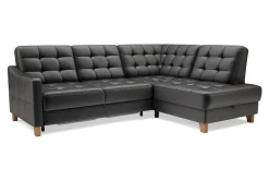 Narożnik skórzany czarny MALMO prawy