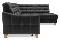 Narożnik skórzany czarny MALMO prawy