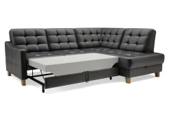 Narożnik skórzany czarny MALMO prawy