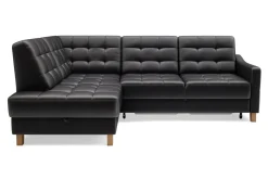 Narożnik skórzany czarny MALMO lewy