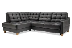 Narożnik skórzany czarny MALMO lewy