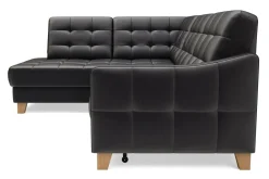 Narożnik skórzany czarny MALMO lewy