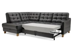 Narożnik skórzany czarny MALMO lewy