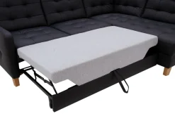 Narożnik skórzany czarny MALMO lewy