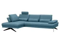 Narożnik skórzany niebieski LAZUR lewy