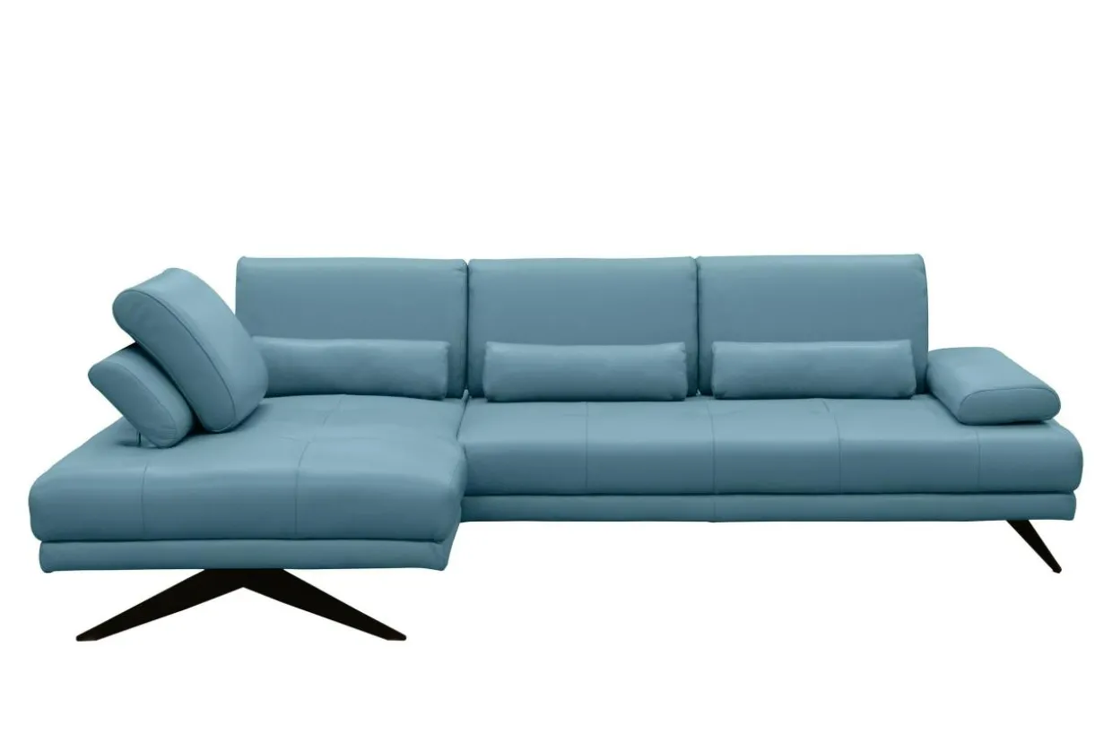 Narożnik skórzany niebieski LAZUR lewy