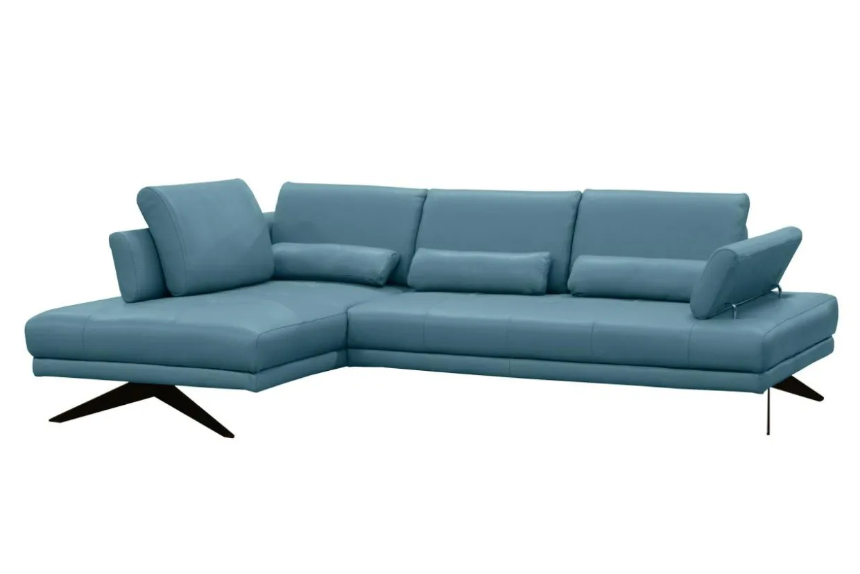 Narożnik skórzany niebieski LAZUR lewy