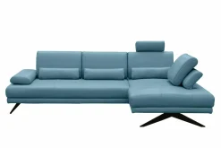 Narożnik skórzany niebieski LAZUR prawy