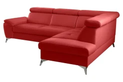 Narożnik skórzany rozkładany czerwony MIO prawy