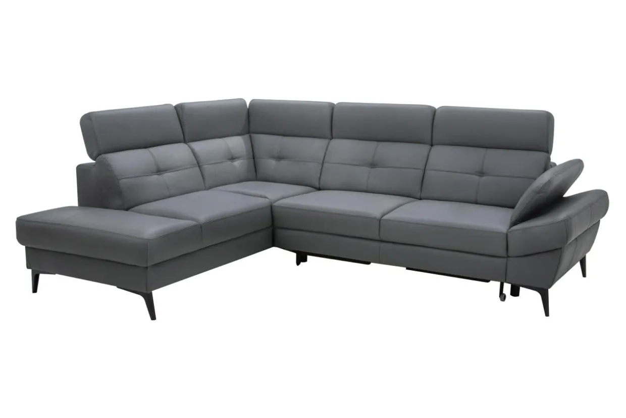 Narożnik skórzany szary COSTA lewy