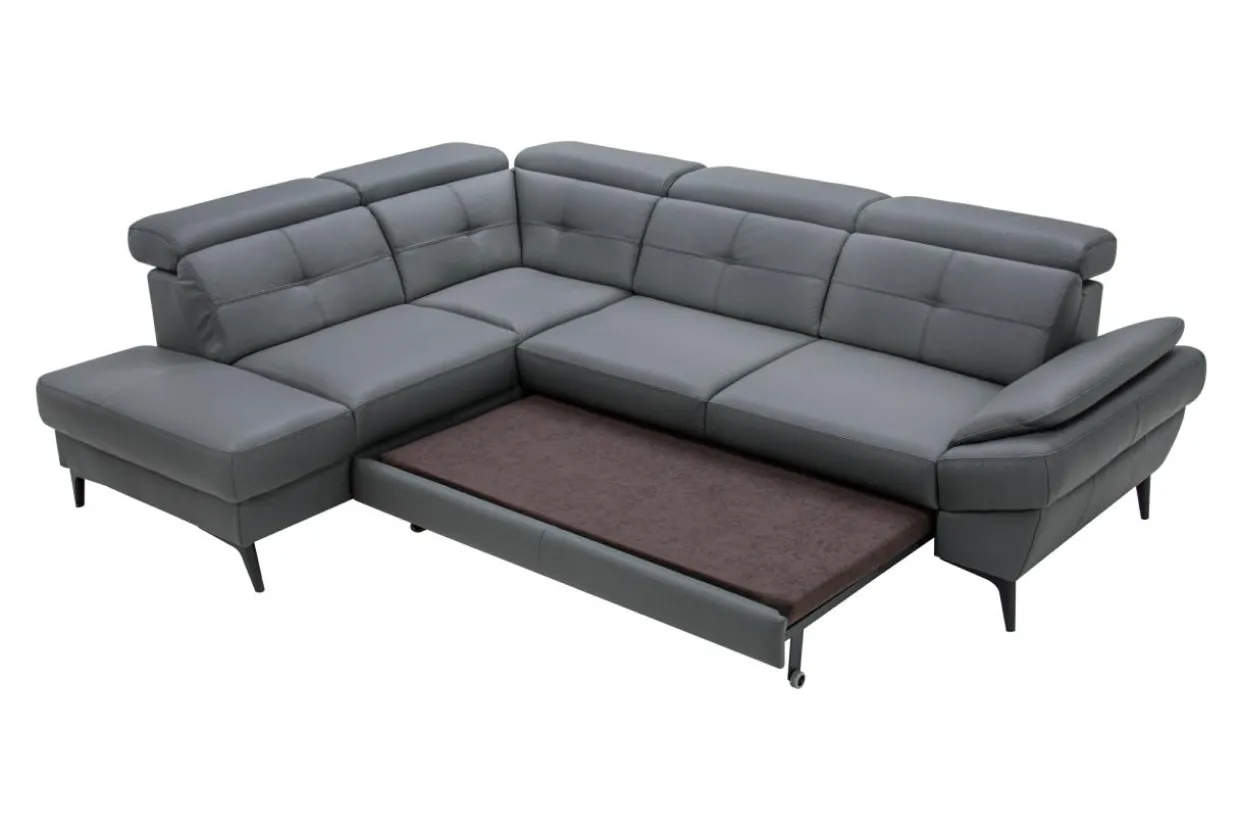 Narożnik skórzany szary COSTA lewy