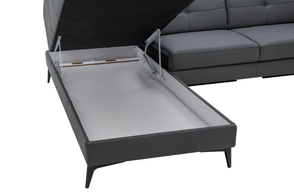 Narożnik skórzany szary COSTA lewy