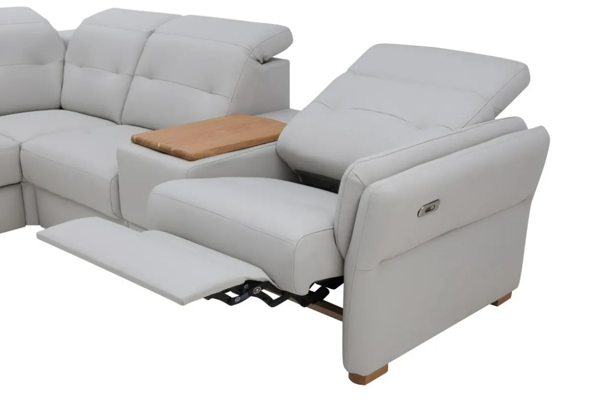 Narożnik skórzany z funkcją relaks BRONX lewy