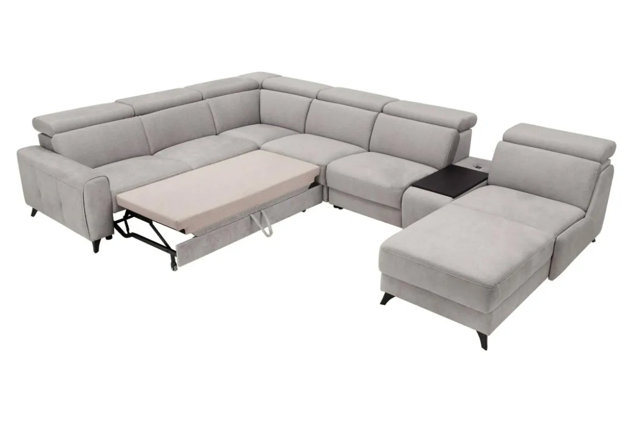Narożnik szary z funkcją relaks ALAMO lewy