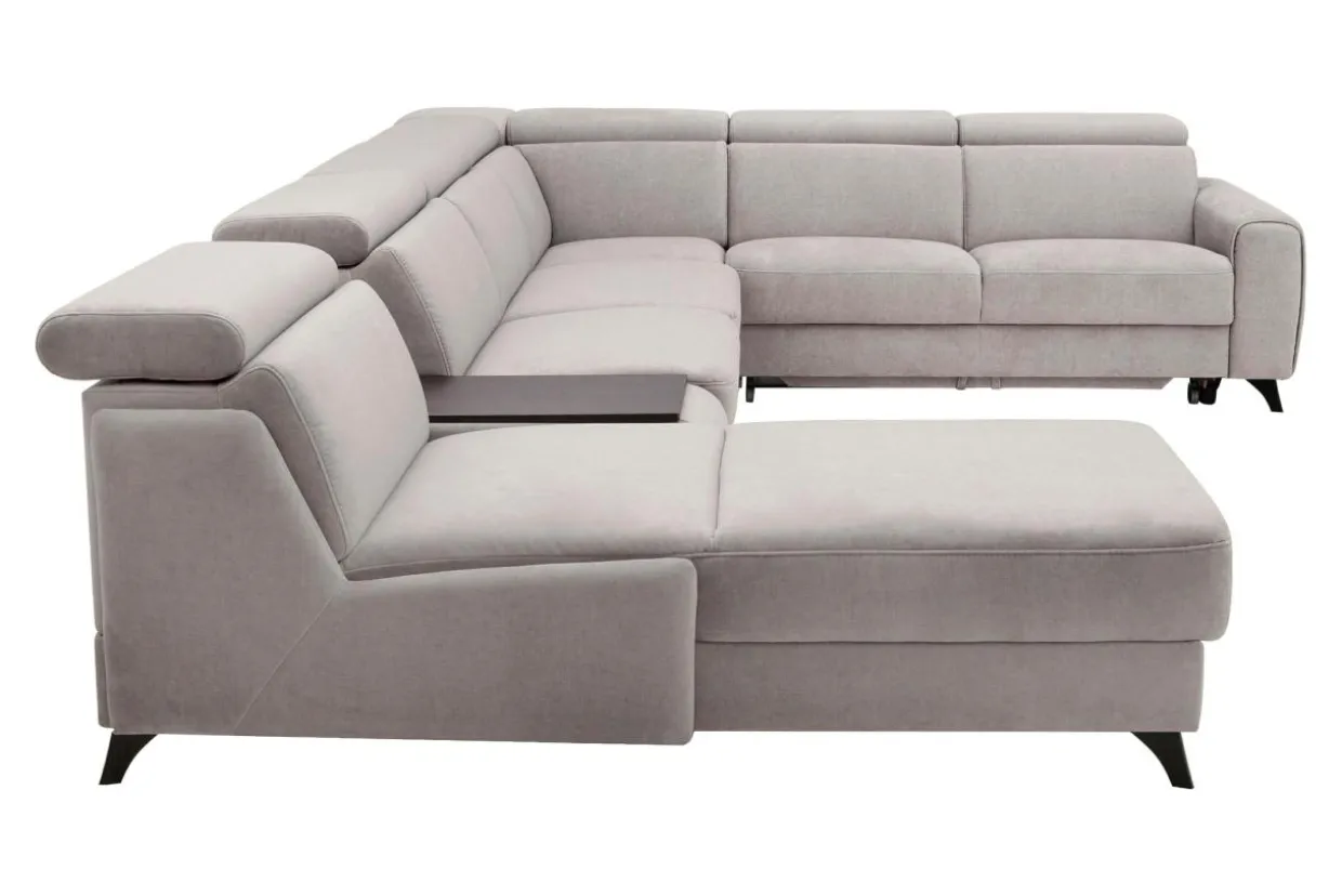 Narożnik szary z funkcją relaks ALAMO prawy