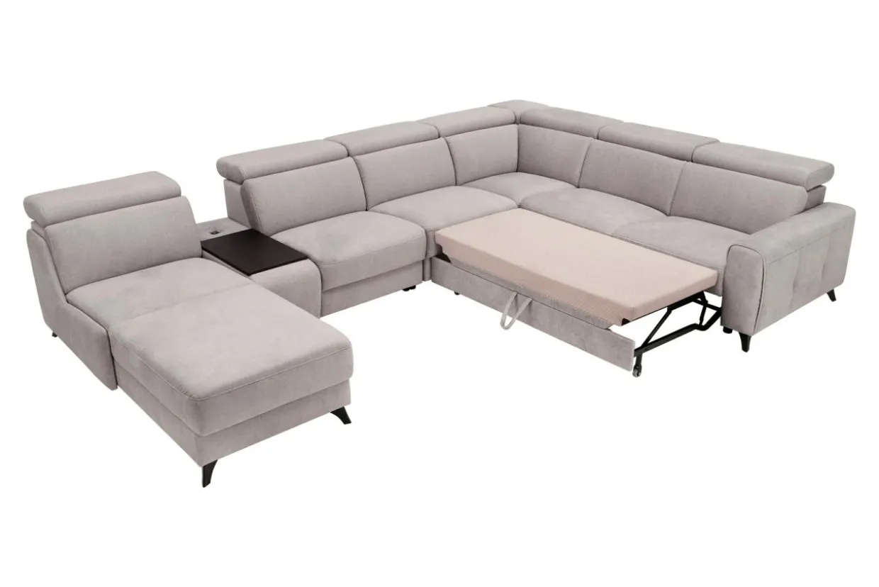 Narożnik szary z funkcją relaks ALAMO prawy