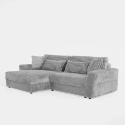 Narożnik sztruksowy jasnoszary NOEMI lewy