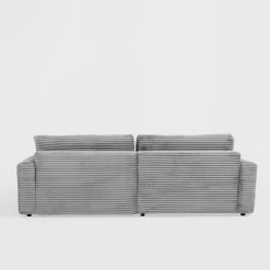 Narożnik sztruksowy jasnoszary NOEMI lewy