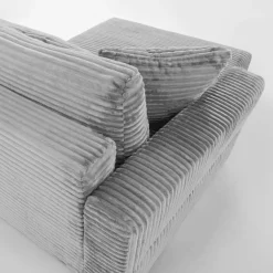 Narożnik sztruksowy jasnoszary NOEMI lewy