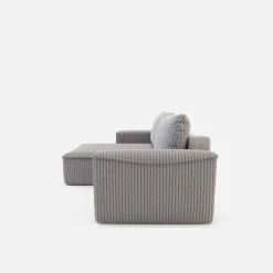 Narożnik sztruksowy kremowy LILLI