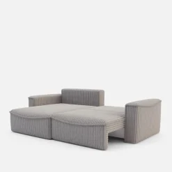 Narożnik sztruksowy kremowy LILLI