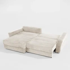 Narożnik sztruksowy kremowy NOEMI lewy