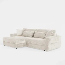 Narożnik sztruksowy kremowy NOEMI lewy