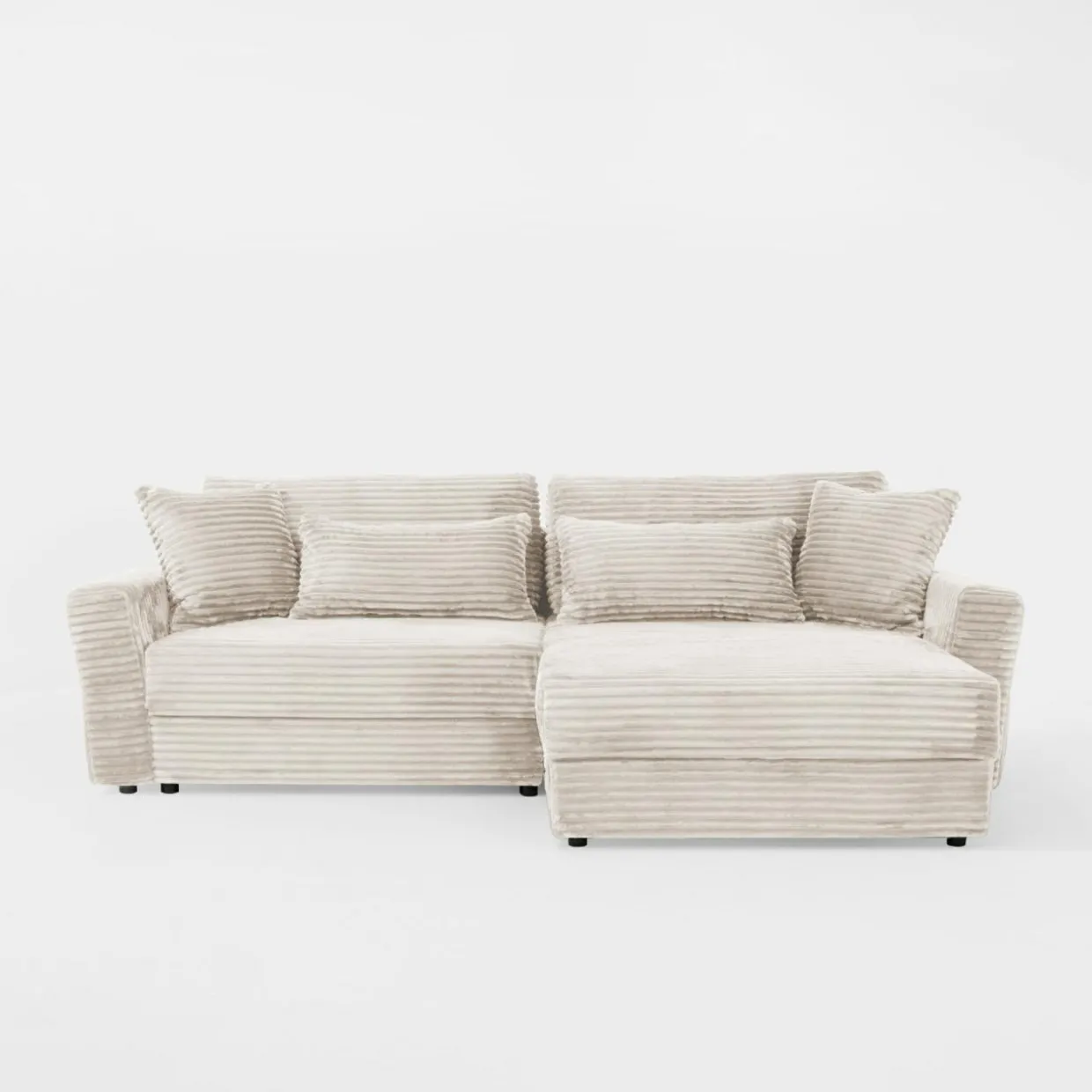 Narożnik sztruksowy kremowy NOEMI prawy