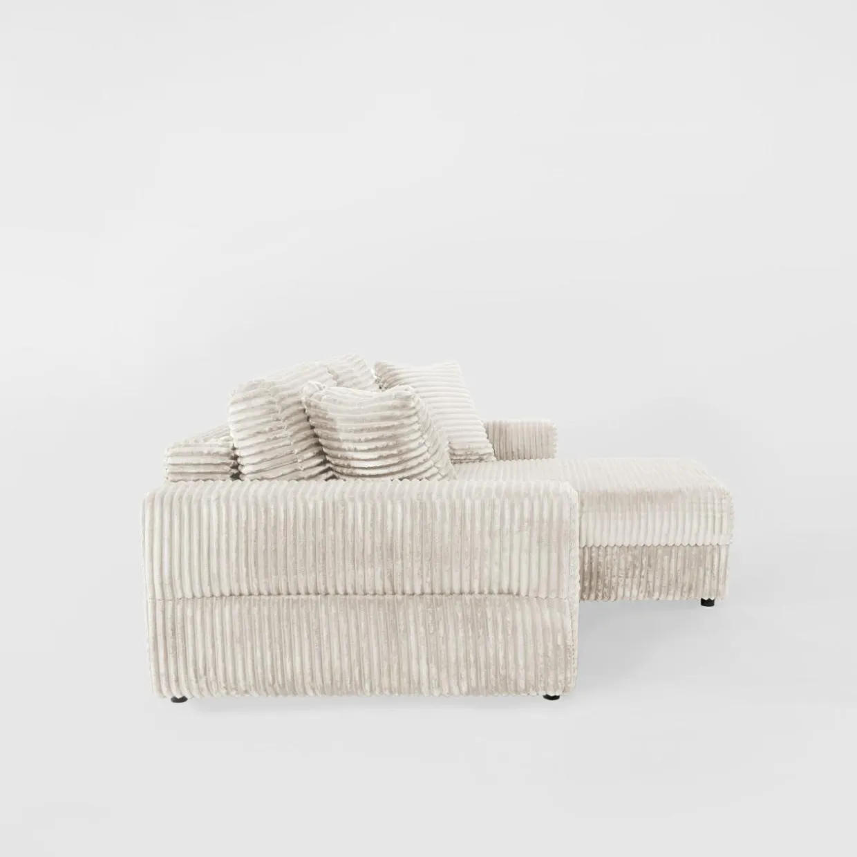 Narożnik sztruksowy kremowy NOEMI prawy